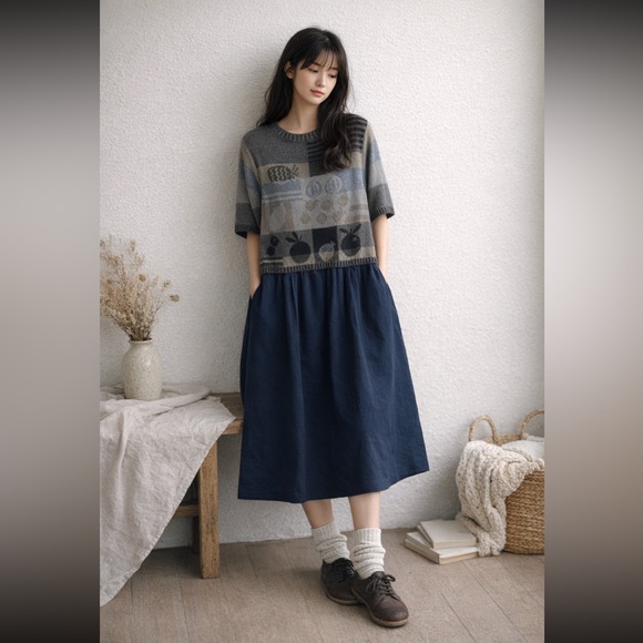 NWT M. & KYOKO Woven Dress - Picture 1 of 9